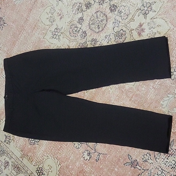 Theory Textured Black Cropped Polyester Wool Pants Size 6 - Picture 1 of 10